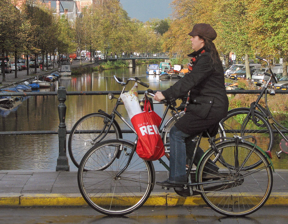 Cycling is the most common way for people to get around in Amsterdam.