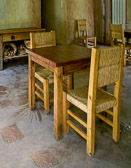 The rustic dining room at our lodging in Mendosa's wine country.