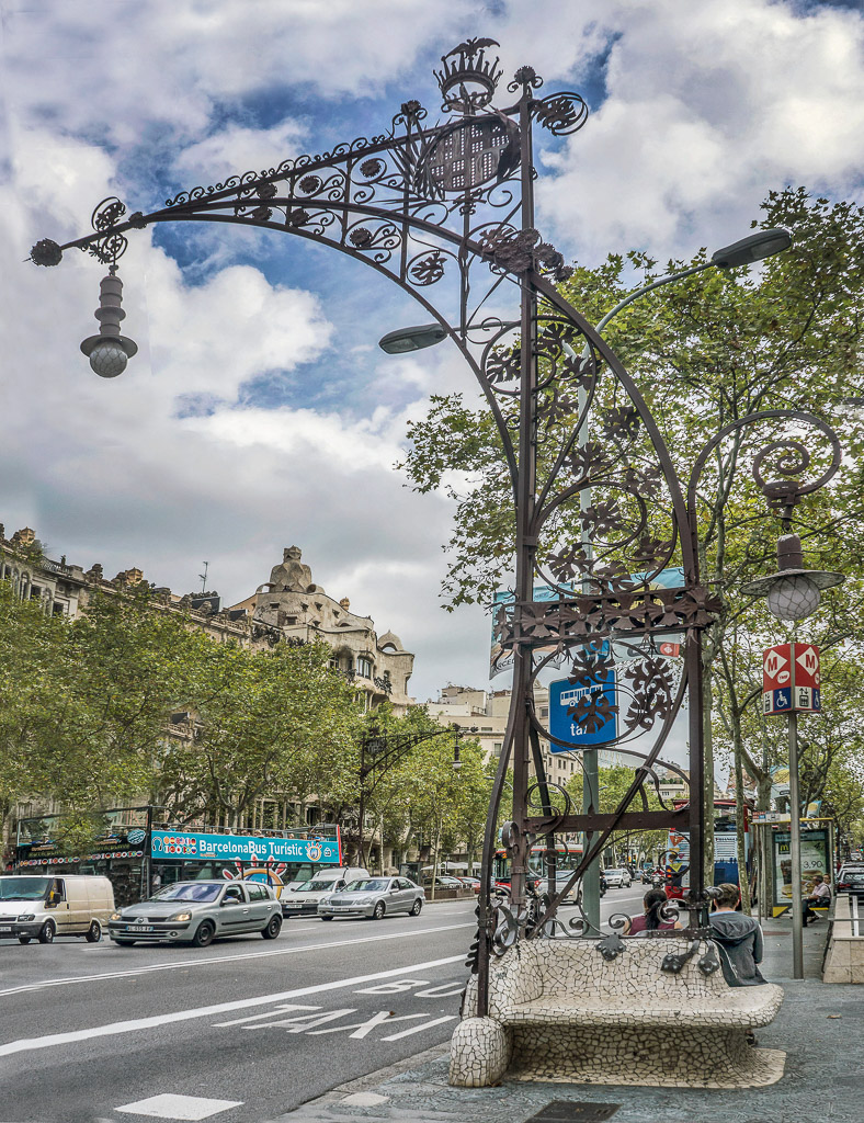 A major avenue in Barcelona important for shopping, architecture and business area.