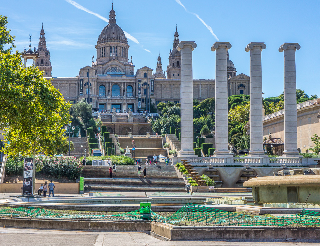 The home of the National Museum of Art  which sits at the foot of Montjuïc.