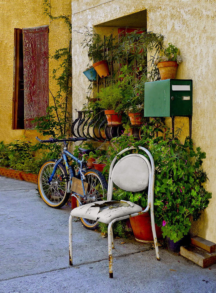 The home of a plant lover in the old village of Leucate.