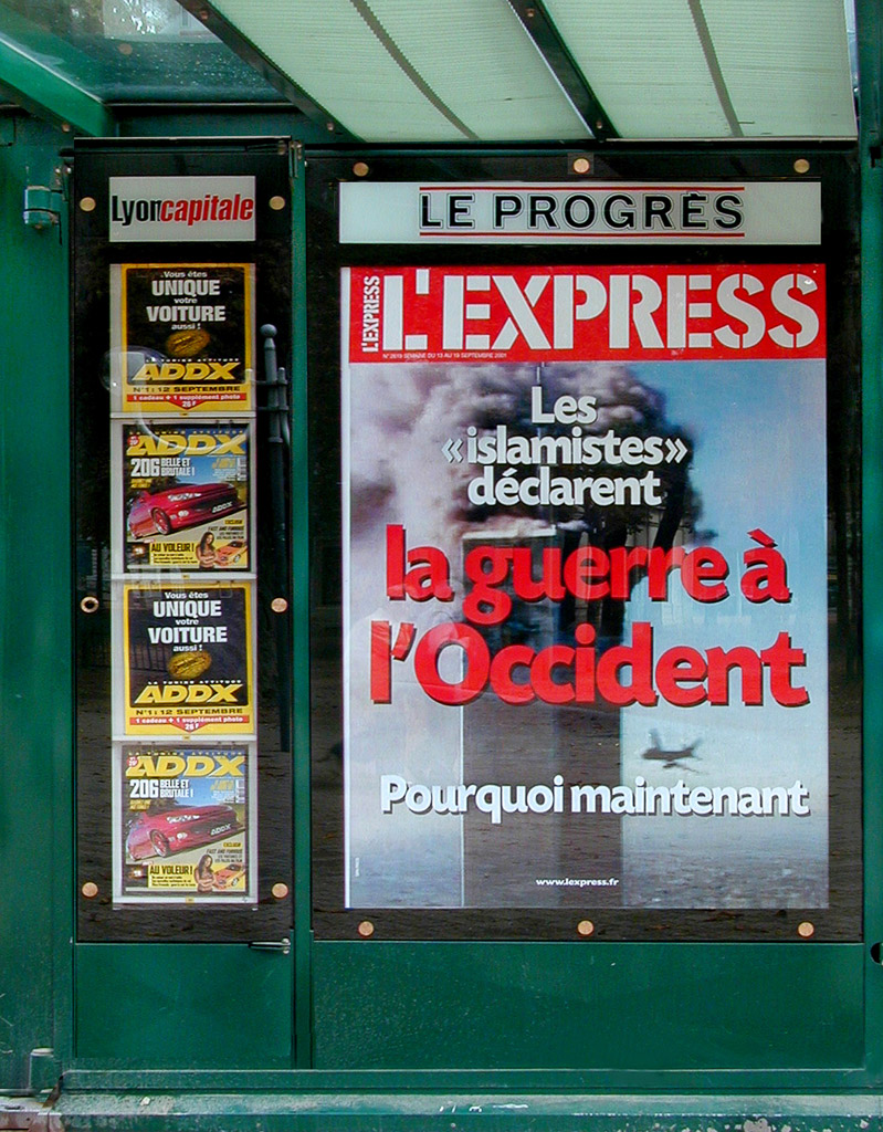 The French headline in L`Express two days after 9/11.