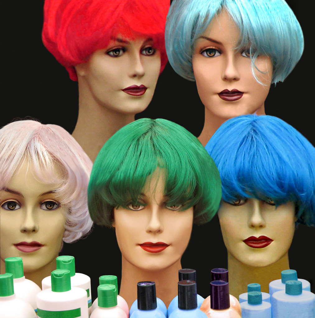 Colorful hair products on display in Amsterdam.