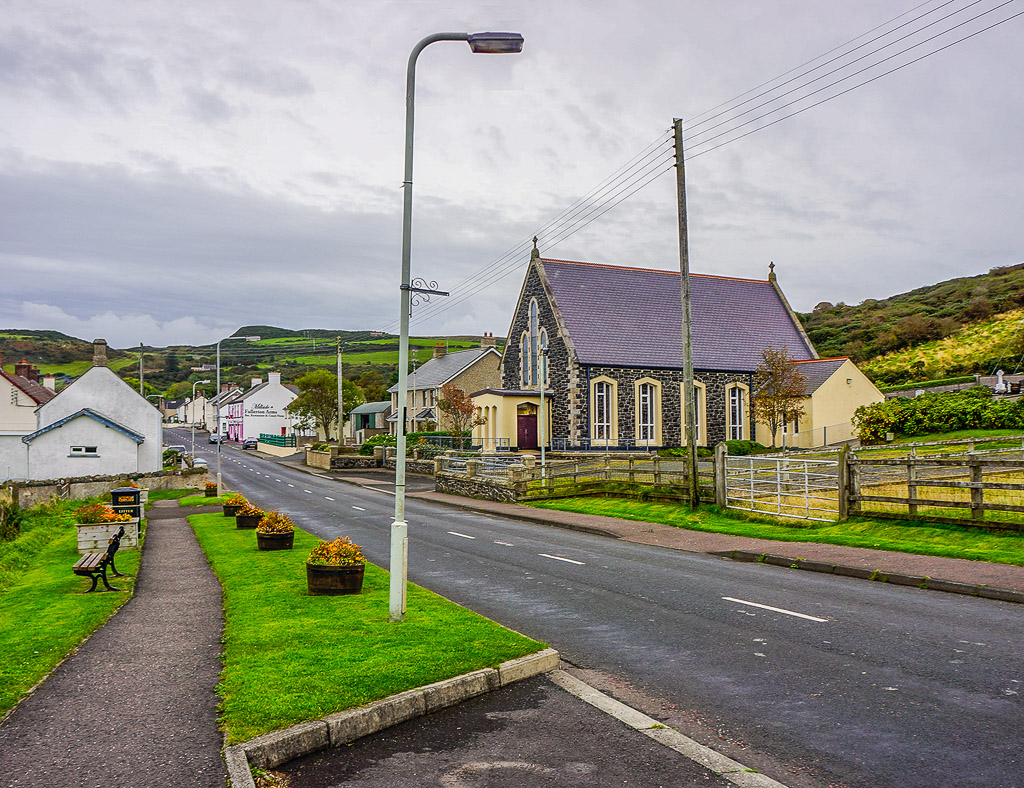 It's on the main road as you pass through a small village just outside of Bushmills.