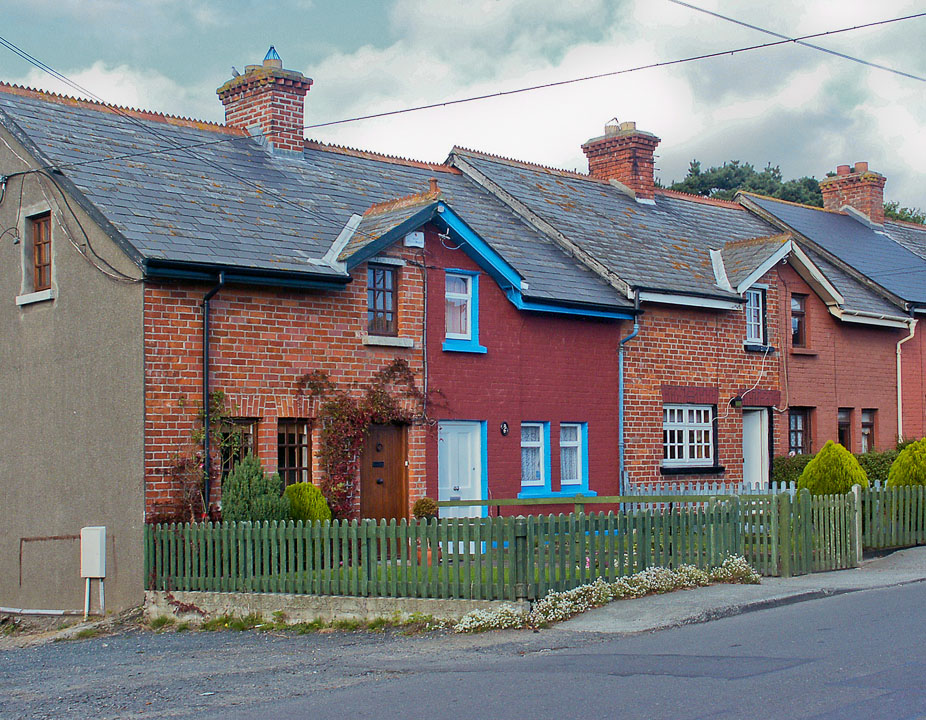 Attached houses typical of middle class housing in Ireland.