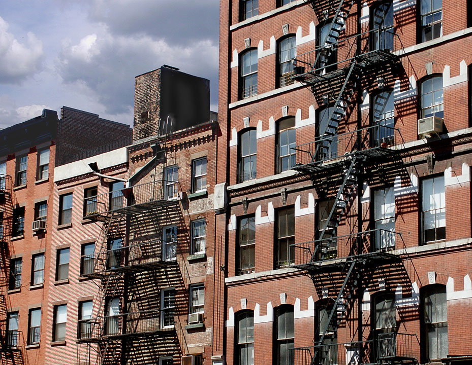 Fire escapes and  architectural details create interesting patterns in Tribeca.