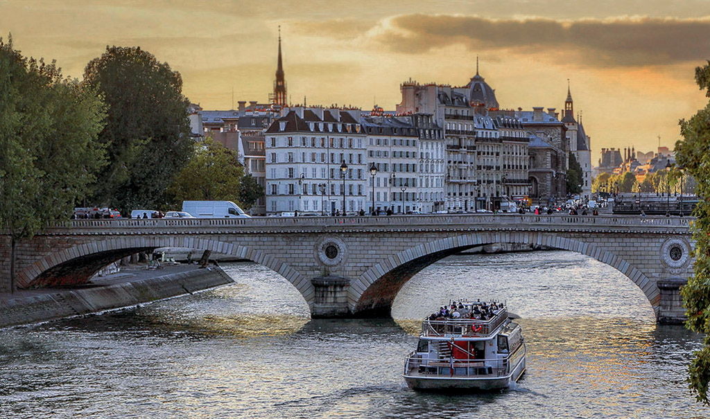 A sunset cruise along the Seine is a beautiful way to end the day.