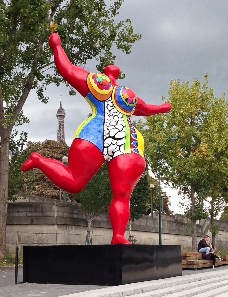 A 2014 installation on the Seine is one of Niki De St. Phalle's Nana's.