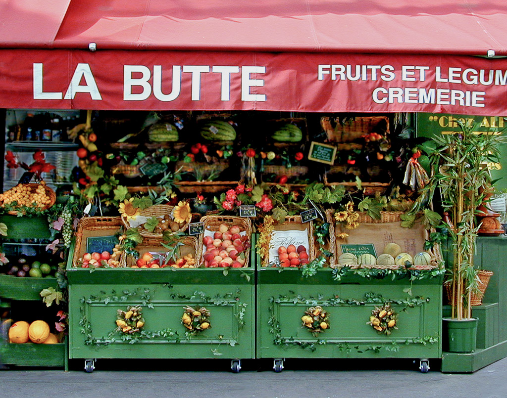 This colorful fruiterie was featured in the popular French movie "Amalie".