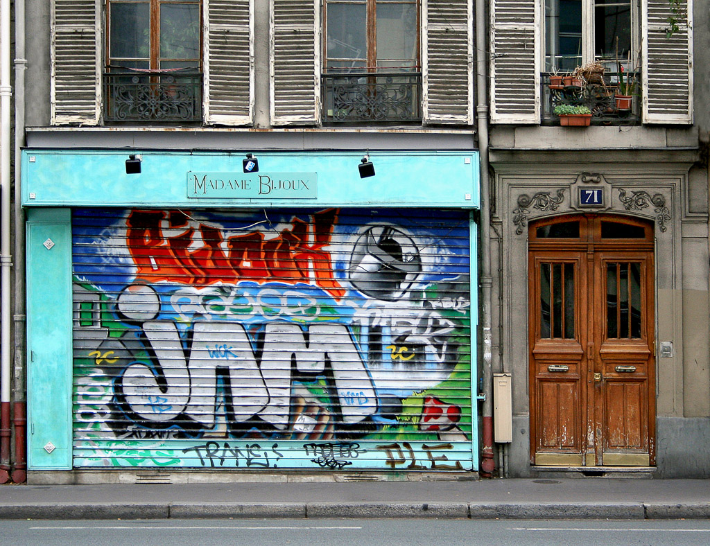 Grafitti artists are doing their work in Paris just like in every other major city.