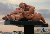 This statue in a seaside park in Lima, Peru is a favorite place for lovers to have their pictures taken