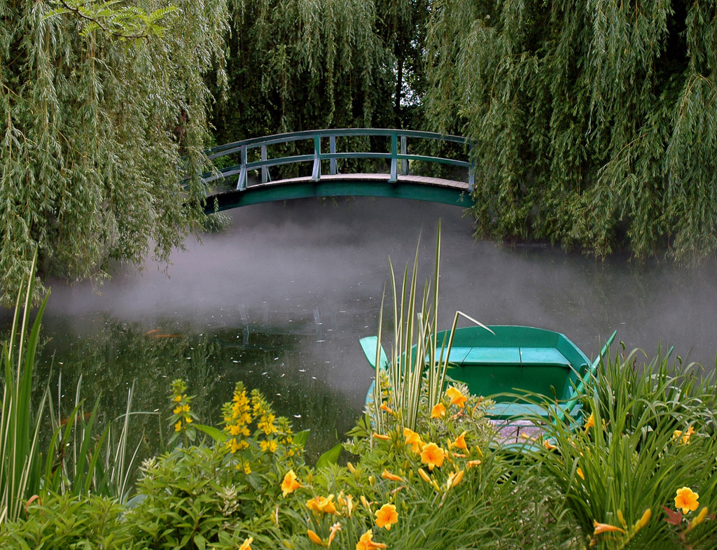 Another view of Monet's bridge recreated at the Grounds for Sculpture.