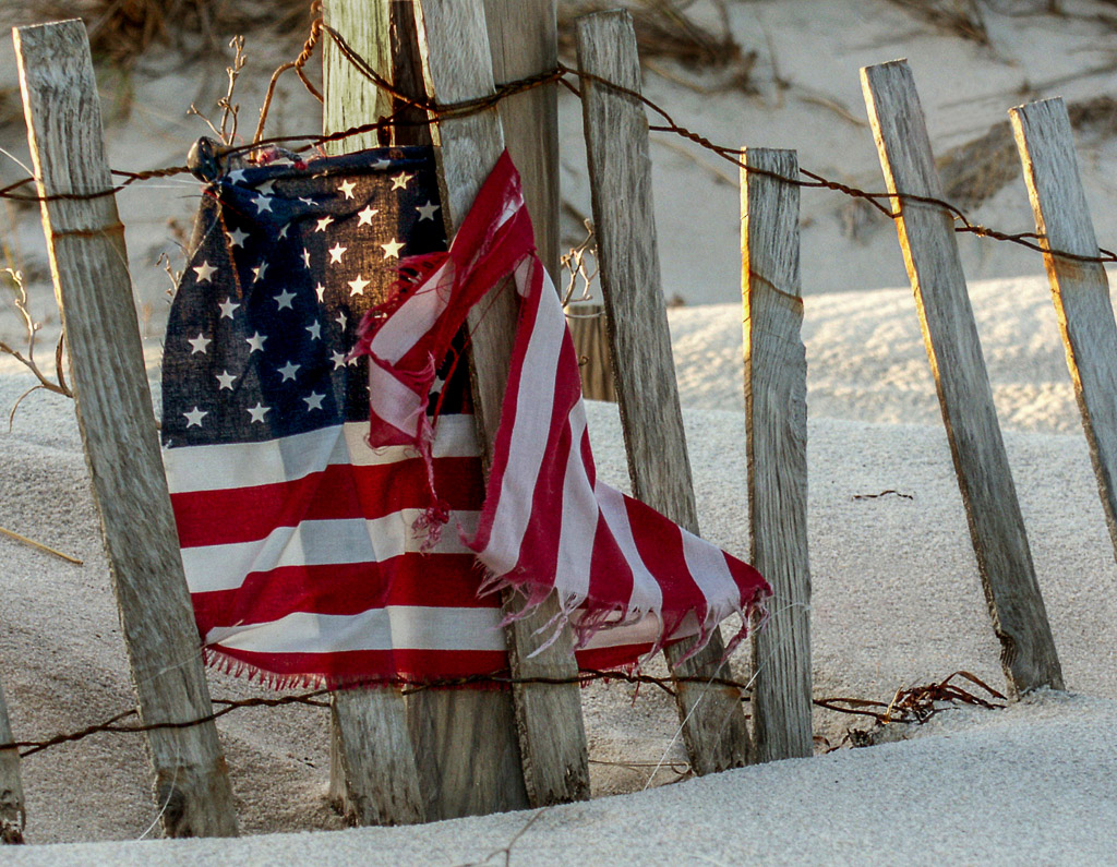 A fisherman's 9/11 memorial at Island Beach State Park in New Jersey.